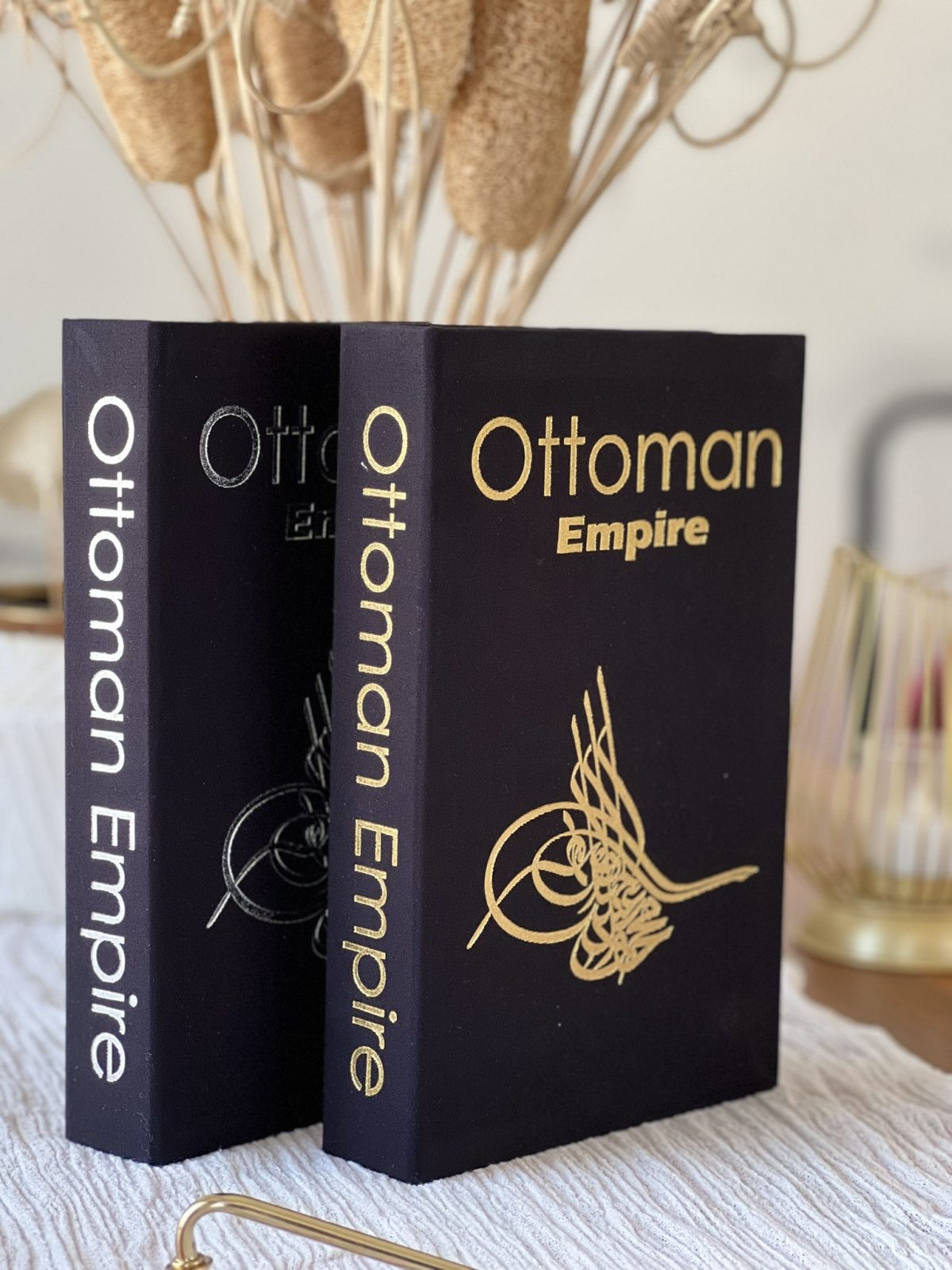 Kumaş Dekoratif Kitap Kutusu Seti 2'li - OT & OTT - Gizli Saklama Kutusu - Kitap Görünümlü Dekor