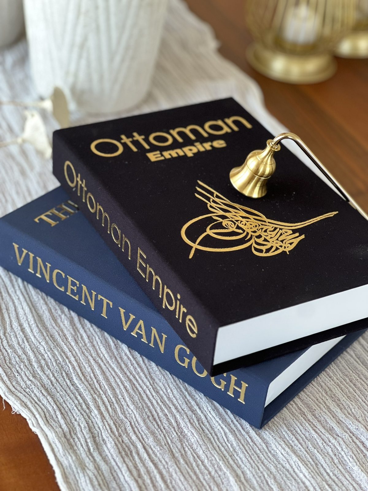 Kumaş Dekoratif Kitap Kutusu Seti 2'li - NG & OTT - Gizli Saklama Kutusu - Kitap Görünümlü Dekor