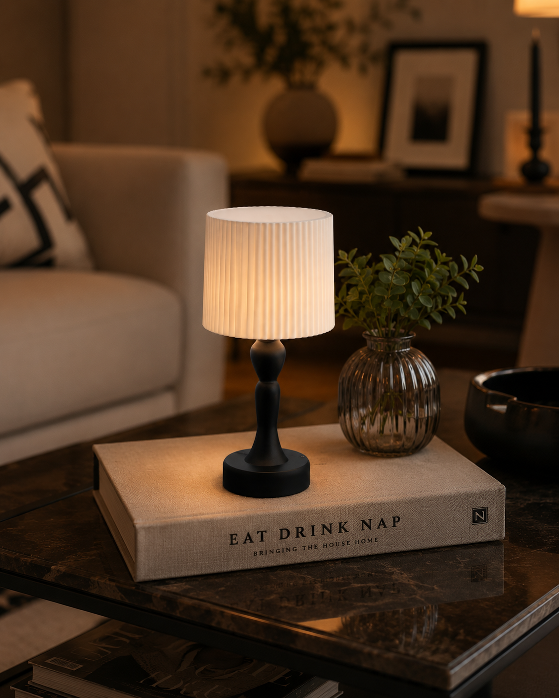 Mini Abajur Mumluk 13 cm - Tealight HEDİYE - Modern Masa Üstü Ambiyans Lambası
