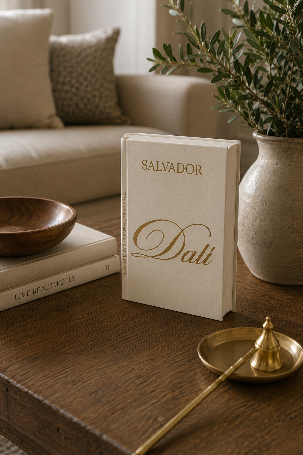 Dekoratif Kitap Kutusu - Bölmeli Saklama Kutusu Salon Sehpa Konsol Dekoru